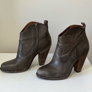 Frye Madeline Leather Ankle Boots Espresso Brown